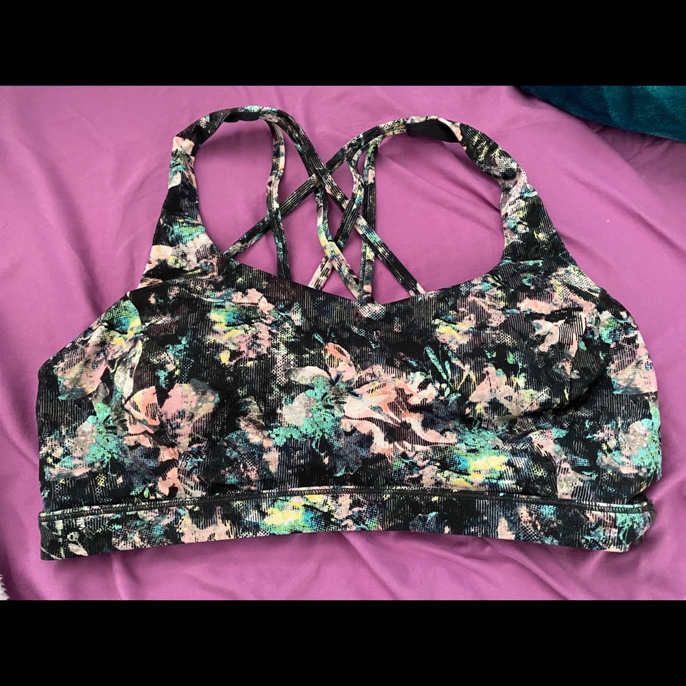 Gently used Lululemon floral bra - size 10